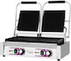 e-exoplismos Electric Commercial Double Sandwich Maker with Ribbed Top and Ribbed Bottom