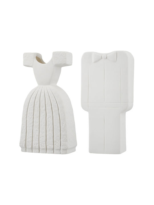 ArteLibre Decorative Vase Bridal Couple White 12x6x25cm