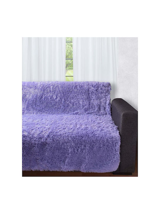 Silk Fashion 5336 Ριχτάρι Πολυθρόνας Γούνινο 145x195εκ. Μωβ
