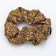 Floral Design Almond-Brown Scrunchie