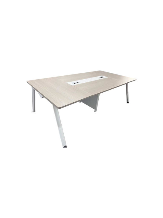 Besprechungstisch Armadi Holz Gray-white mit Metallbeinen 200x120x75cm