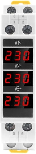 Sinotimer Voltmeter Three-Phase Measures AC Voltage 80-500V SDM010