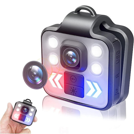 Portable Mini Camera 1080p Fhd Video Recording Led Flashlight Alert Mode Any Situation