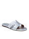 Women's Flat Sandals in Silver Color