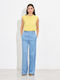 Damen Stoff Hose Hellblau
