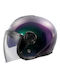 LS2 Classy OF620 Chameleon Purple Motorcycle Helmet Jet ECE 22.06 1300gr with Sun Visor