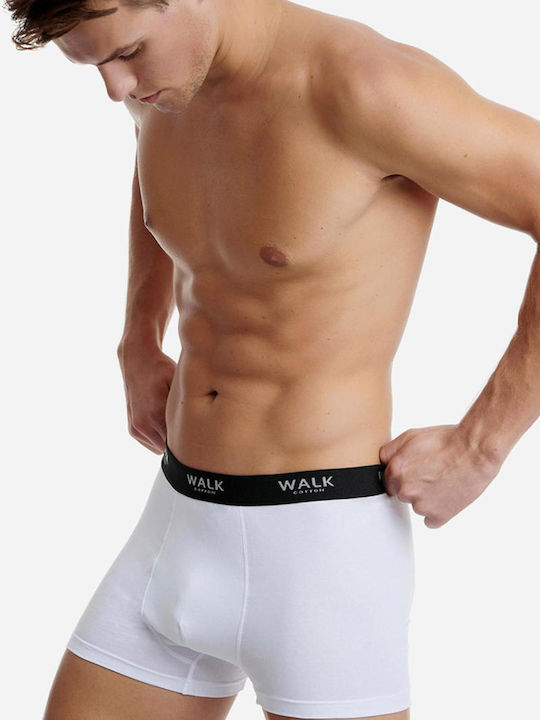 Walk Ανδρικά Μποξεράκια Λευκό-μαύρο 2Pack