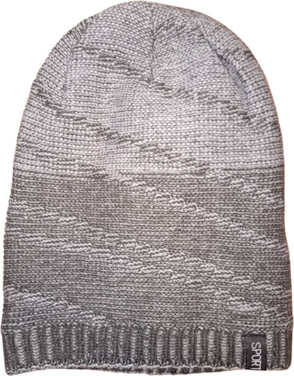 Beanie Unisex Σκούφος Πλεκτός σε Γκρι χρώμα