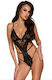 Kissable Handmade French Kiss Black Bodysuit