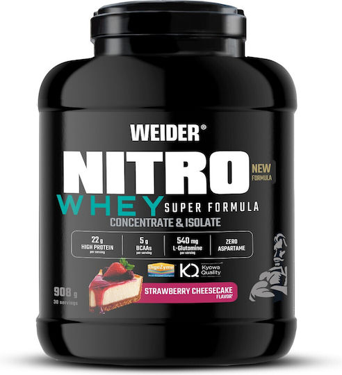 Weider Nitro Whey Πρωτεΐνη Ορού Γάλακτος με Γεύση Strawberry Cheesecake 908gr