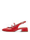 Patent Leather Red Heels with Strap