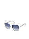 Nina Ricci Women's Sunglasses with Silver Metal Frame and Blue Gradient Lens