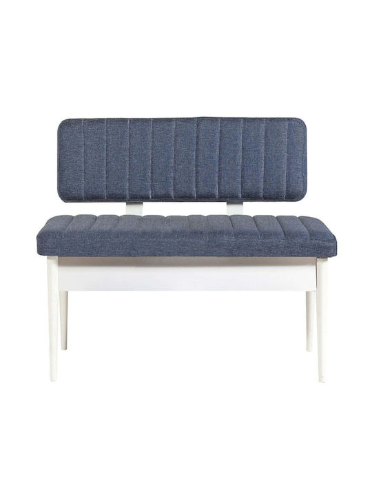 Vina Two-Seater Couch Blue-White 110x40x85 cm