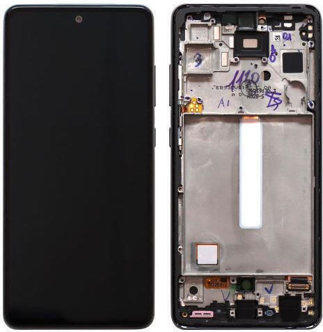Samsung Οθόνη με Μηχανισμό Αφής και Πλαίσιο για Samsung A528B Galaxy A52s 5G (Μαύρο)