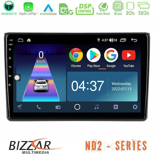 Bizzar Автомобилна Аудио Система (Блутут/USB/WiFi/GPS/Apple-Carplay/Android-Auto) с Тъчскрийн 9"