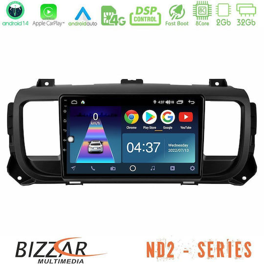 Bizzar Auto-Audiosystem für Peugeot Experte / Reisender Opel Vivaro Toyota Proace Citroen Springend 2017 (Bluetooth/USB/WiFi/GPS/Apple-Carplay/Android-Auto) mit Touchscreen 9"