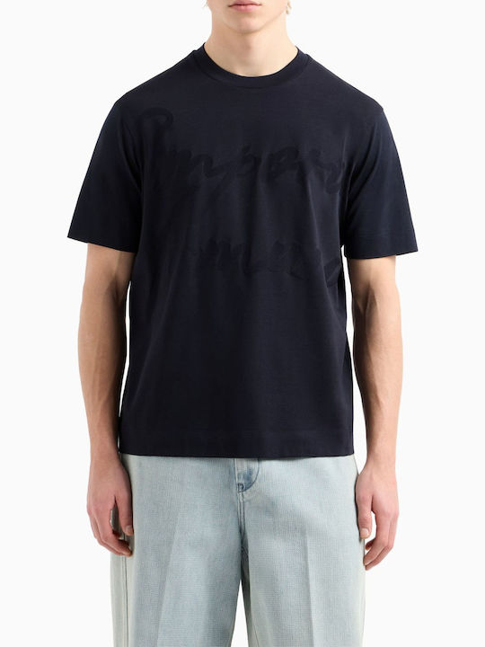 Tシャツ・カットソー EMPORIO ARMANI Men T Shirts EM000943AF10762FC157 Black Emporio Armani Black Men's cotton T-Shirt EA Glossy print