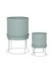 Atmosphera Planter Metal Turquoise with Stand 30x30x44.3cm.