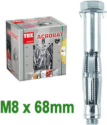 Tox 035101181 Acrobat M8x68mm Metal Drywall Anchor Articulated Screw Hex Head