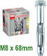 Tox 035101181 Acrobat M8x68mm Metal Drywall Anchor Articulated Screw Hex Head