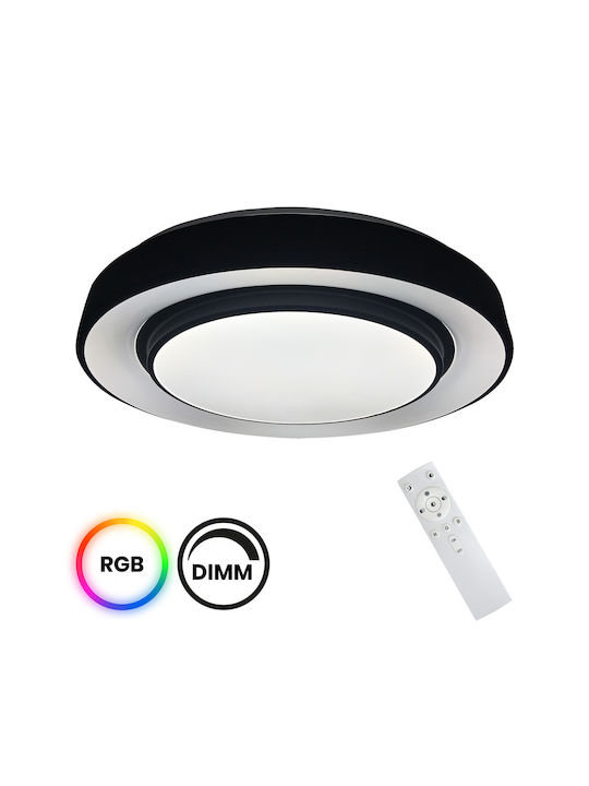 Eko Light Πλαφονιέρα Οροφής 38εκ. Μαύρη με Ενσωματωμένο LED
