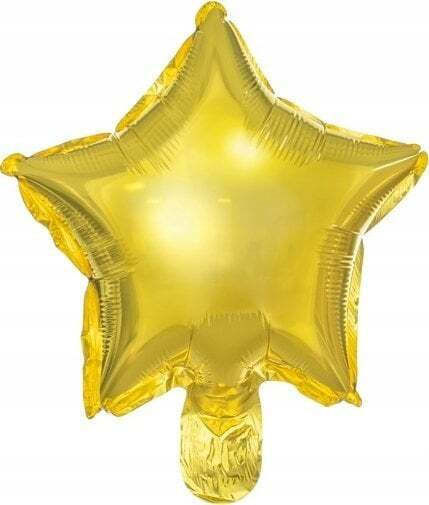Composition with 25 Balloons Foil Gold Stars 19cm