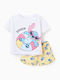 Kinder-Set mit Shorts Sommer 2Stück White, Yellow