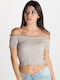 Γυναικείο Crop Top Μπεζ