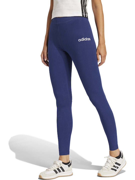 Essentials Linear Cotton Training Γυναικείο Cropped Κολάν Ψηλόμεσο Μπλε
