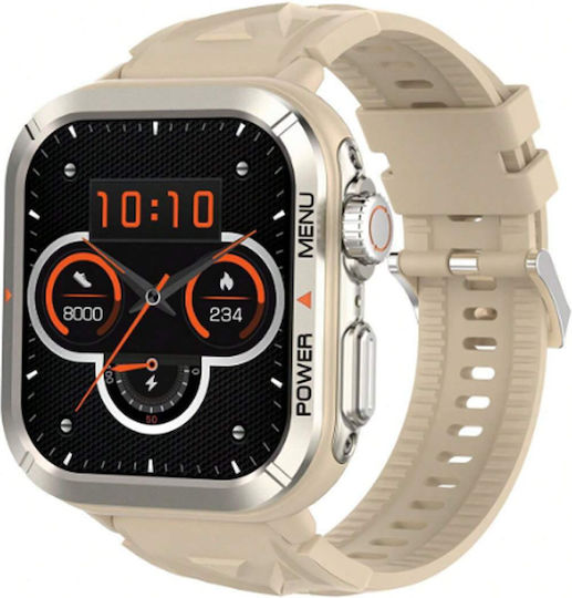 BlackView W30 Αδιάβροχο Smartwatch με Παλμογράφο (Μπεζ)