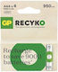 Genius Pack Επαναφορτιζόμενες Μπαταρίες AAA Ni-MH 950mAh 1.2V 4τμχ