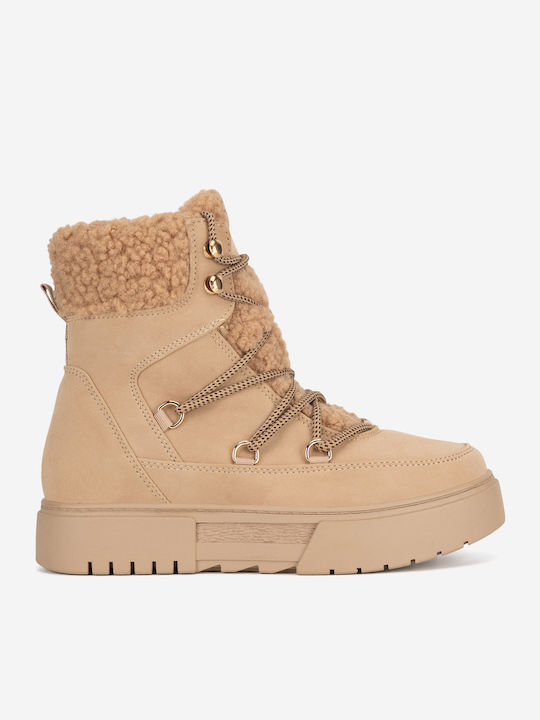 Stiefeletten Damen Beige