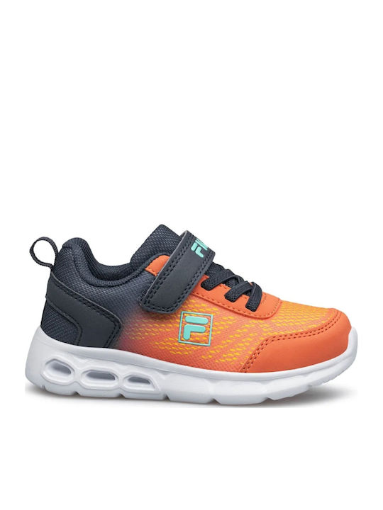 Flash Gordon Παιδικά Sneakers Ανατομικά με Σκρατς & Φωτάκια Πορτοκαλί