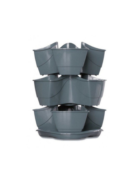 Prosperplast Γλαστράκια Βοτάνων Γλάστρα Πλαστική Anthracite 29.5x29.5x38εκ.