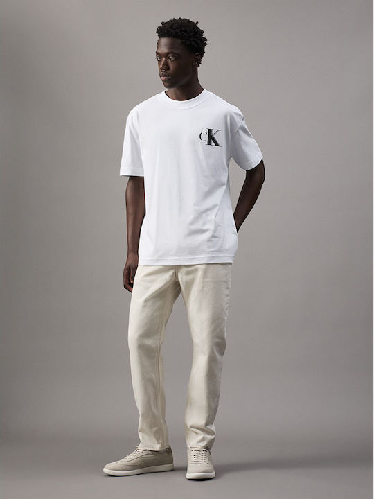 Calvin Klein Ανδρικό Παντελόνι Τζιν Εκρού