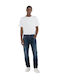 Anbass Men's Jeans Pants with Slim Fit Dark Blue