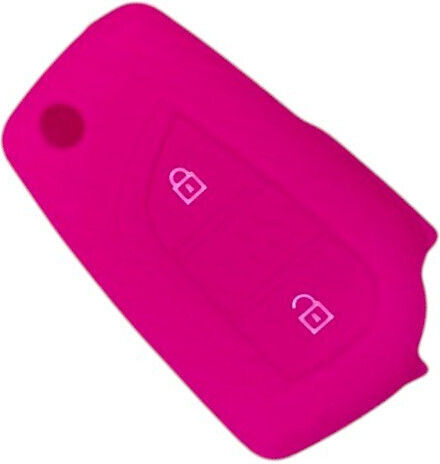 Silikon-Schlüsselhülle für Toyota Citroen C1 Peugeot 108 2 Tasten Pink