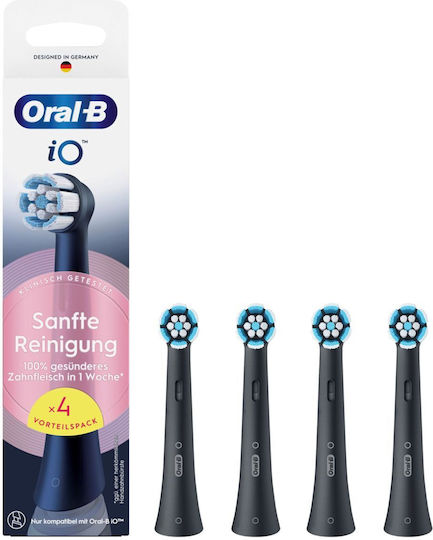 Oral-B iO Gentle Care Electric Toothbrush Replacement Heads Black 4pcs