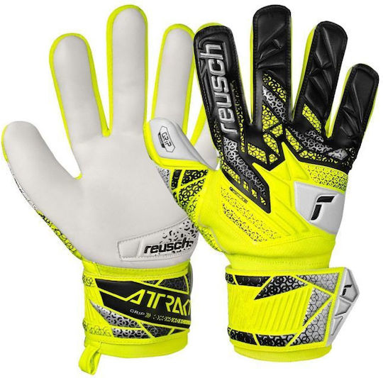 Reusch Attrakt Grip Kids Goalkeeper Gloves Yellow