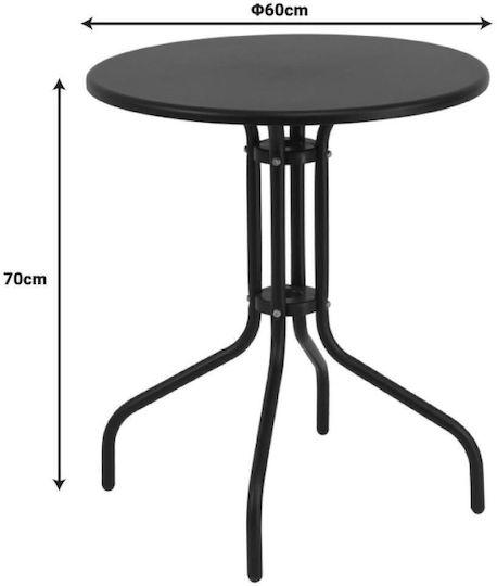Metal Masa pentru spații exterioare mici Vergo Cărbune de lemn 60x60x70buc