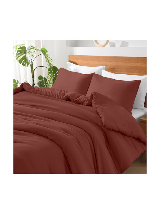 Lino Home Basico Μαξιλαροθήκη με Φάσα Rose 50x7...