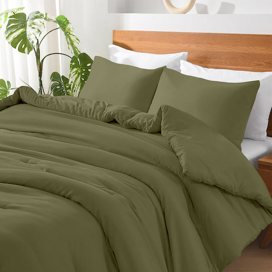 Lino Home Basico Pillowcase with Envelope Cover Khaki 50x70cm.
