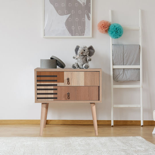 Комод City Colorblock Дървен Многоцветен 60x40x61см