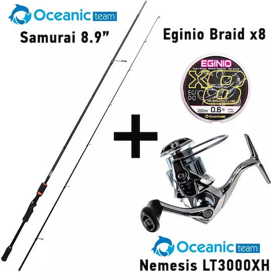 Oceanic Samurai + Oceanic Team Καλάμι Ψαρέματος για Eging 2.68m με Μηχανισμό