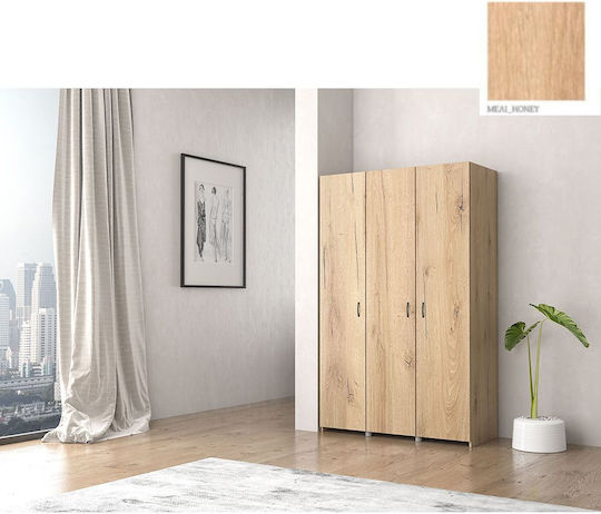 Τρίφυλλη Ντουλάπα 120x50x180cm Μελι