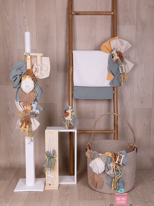 Handmade Baptism Set for Boy Jungle Animals Theme 8pcs E634 Loukia Louk-e634