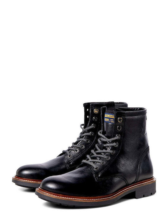 Jack & Jones Δερμάτινα Γκρι Chelsea Μποτάκια