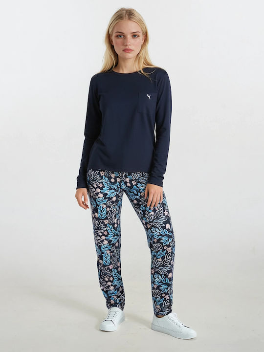 Pink Label Winter Women's Pajama Set Cotton Midnight