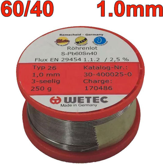 Donges Solder Tin 60/40 1.0mm Germany 250g 30-400025-0