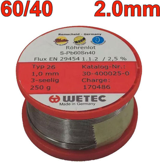 Donges Solder Tin 60/40 2.0mm Germany 250g 30-402025-0